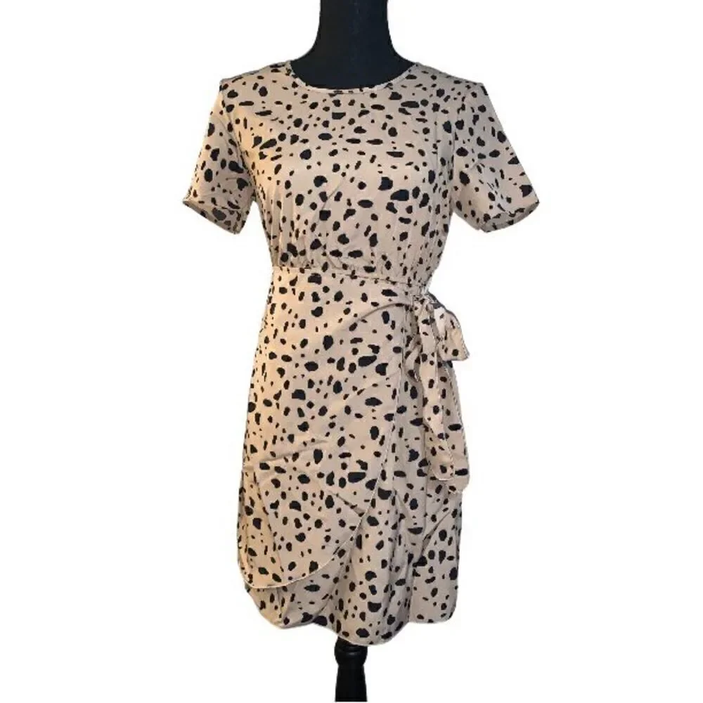 Shein Printed Tie Front Mini Dress